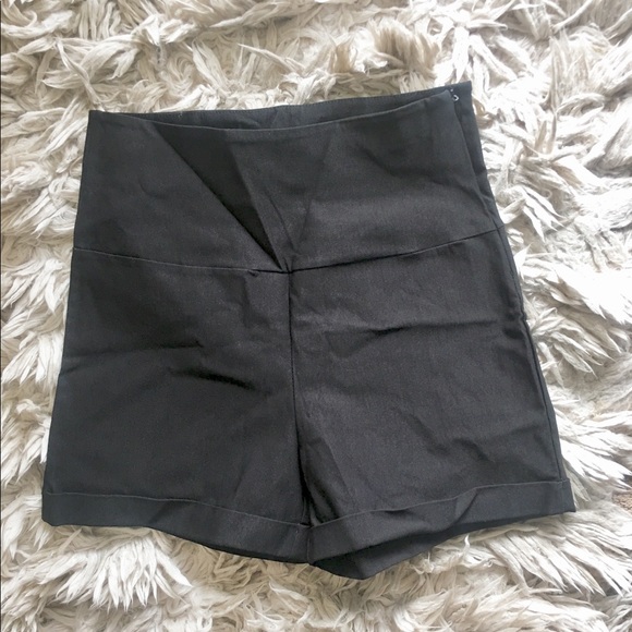 Black High Waist Shorts - Picture 2 of 3